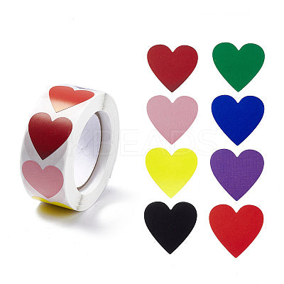 *HEARTS Colourful Stickers 500 on a roll