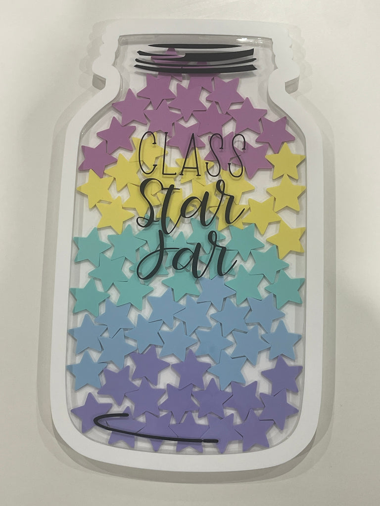 JUMBO ALL NEW!!! WHITE Class Star Jar with 75 Pastel Stars