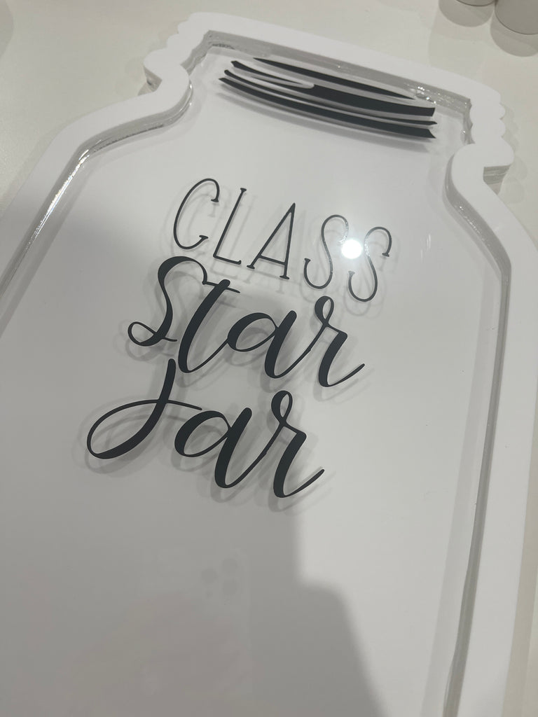 JUMBO ALL NEW!!! WHITE Class Star Jar with 75 Pastel Stars