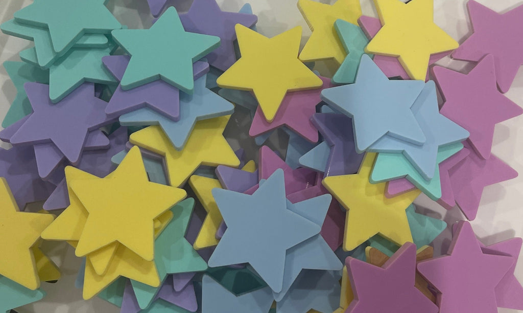 Jetons supplémentaires pour les pots d'étoiles de classe - Étoiles, cœurs et cercles pastel 