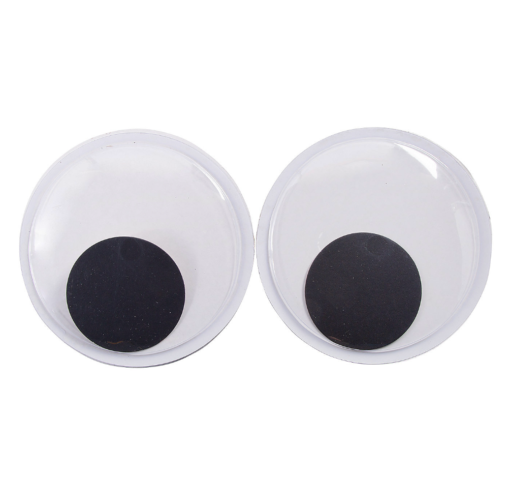 Jumbo 17.5cm Googly Eyes 2 Pack Adhesive back