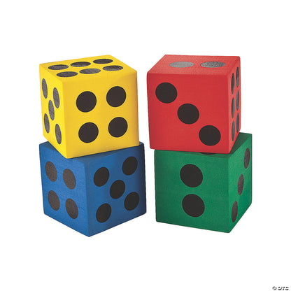 Jumbo Foam Dice 4 Pack