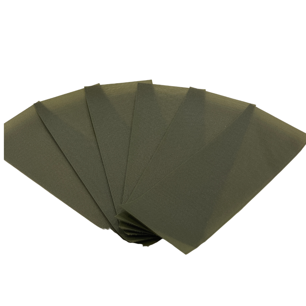 6 bandes Velcro tout kaki/vert olive – Marqueurs de place pour salle de classe Clever Strips