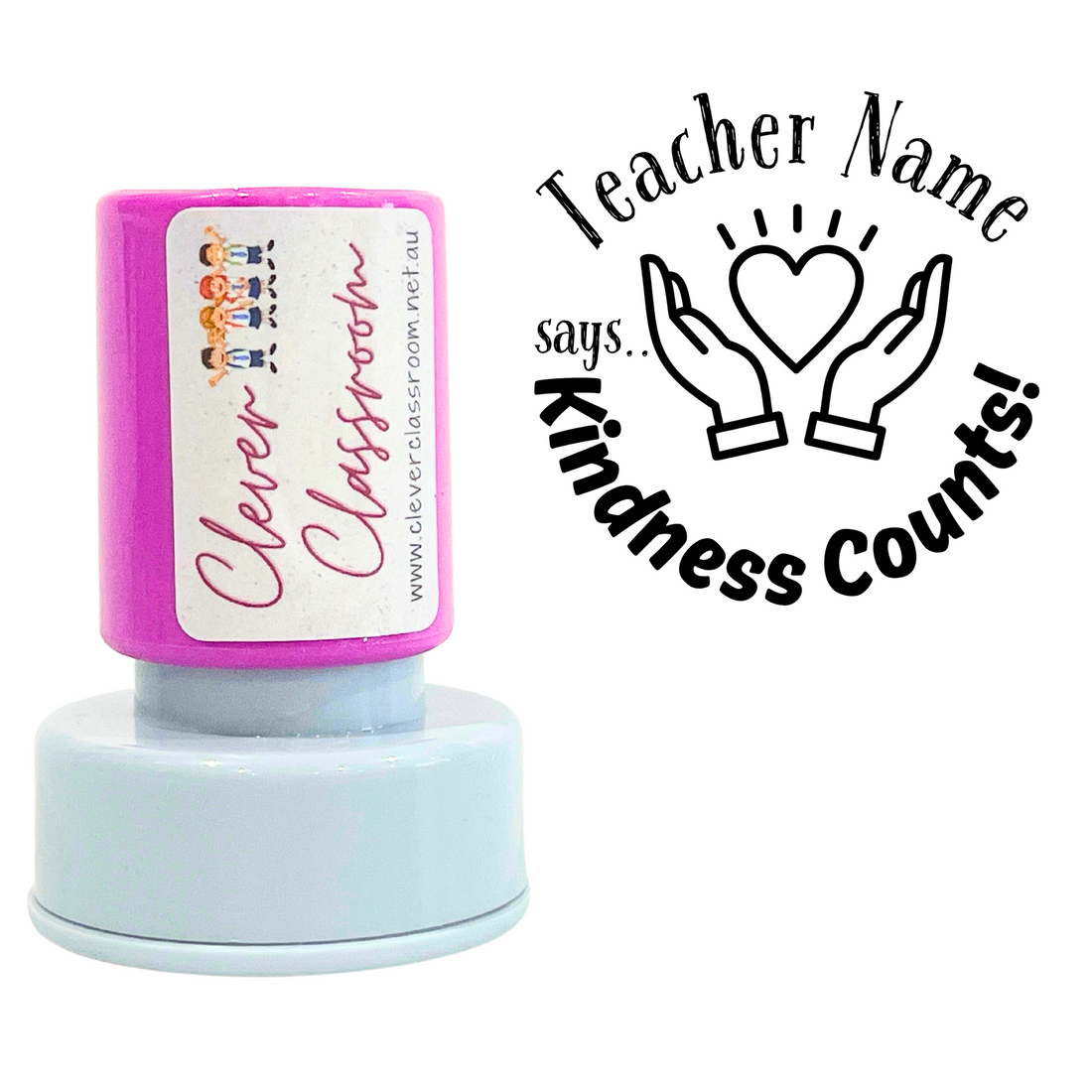 Kindness Counts Personalised Teacher Stamp 30mm round