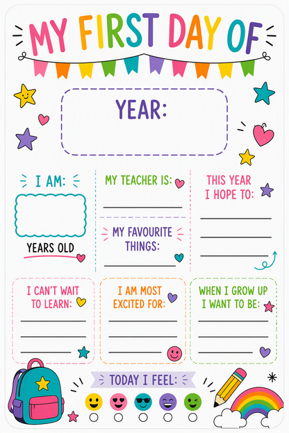 Pre-order NEW! First Day/ Last Day of School Photo Prop
