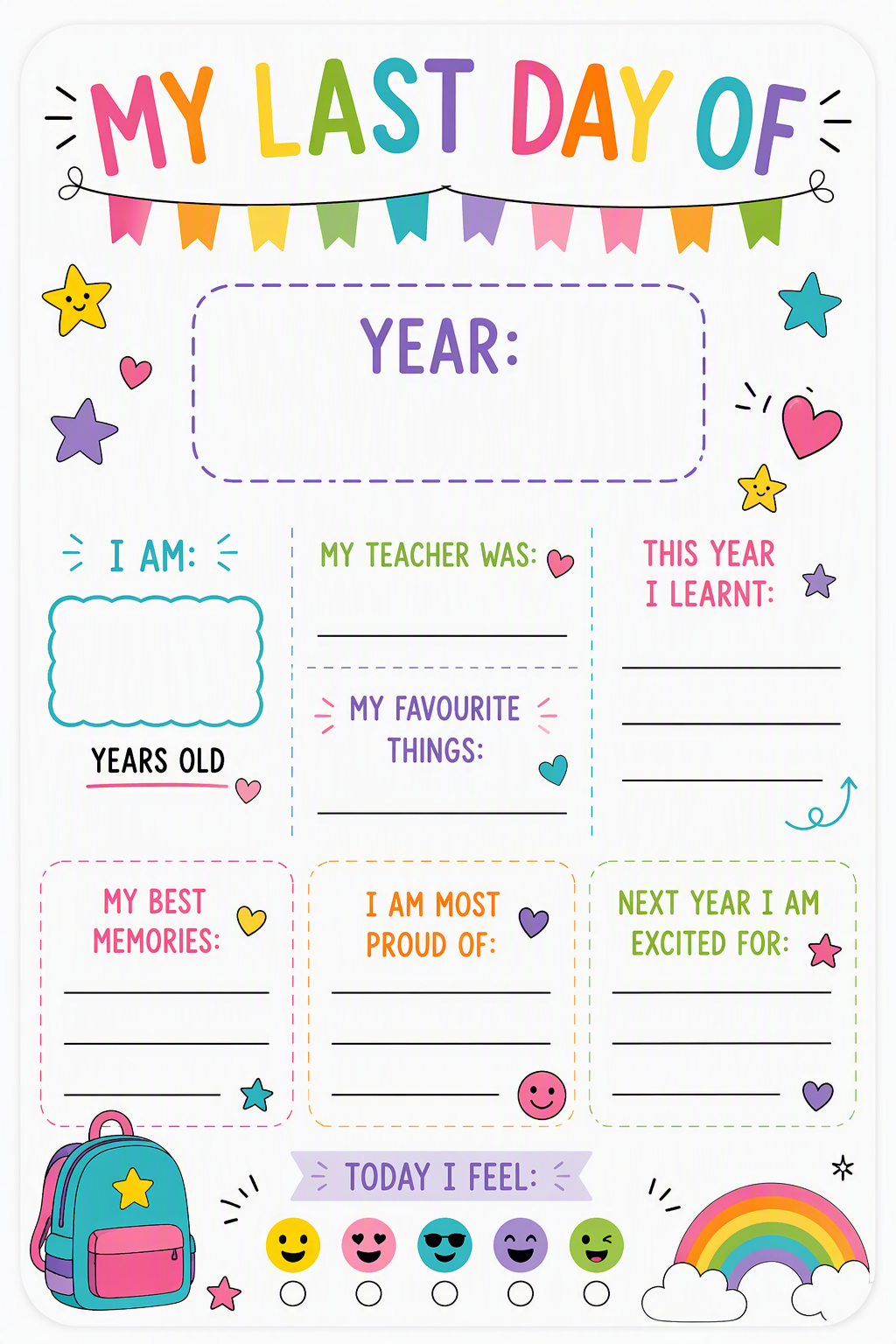 Pre-order NEW! First Day/ Last Day of School Photo Prop