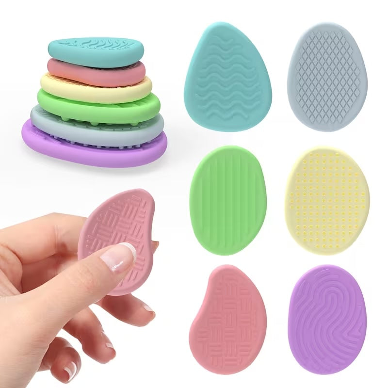 6 Pack of PASTEL Sensory Silicone Worry Stones