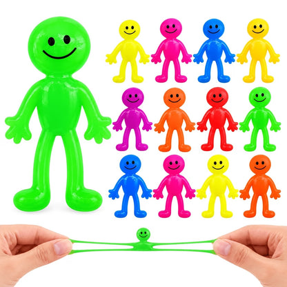 6 Pack Stretchy Smily People Sticky Jelly Toys