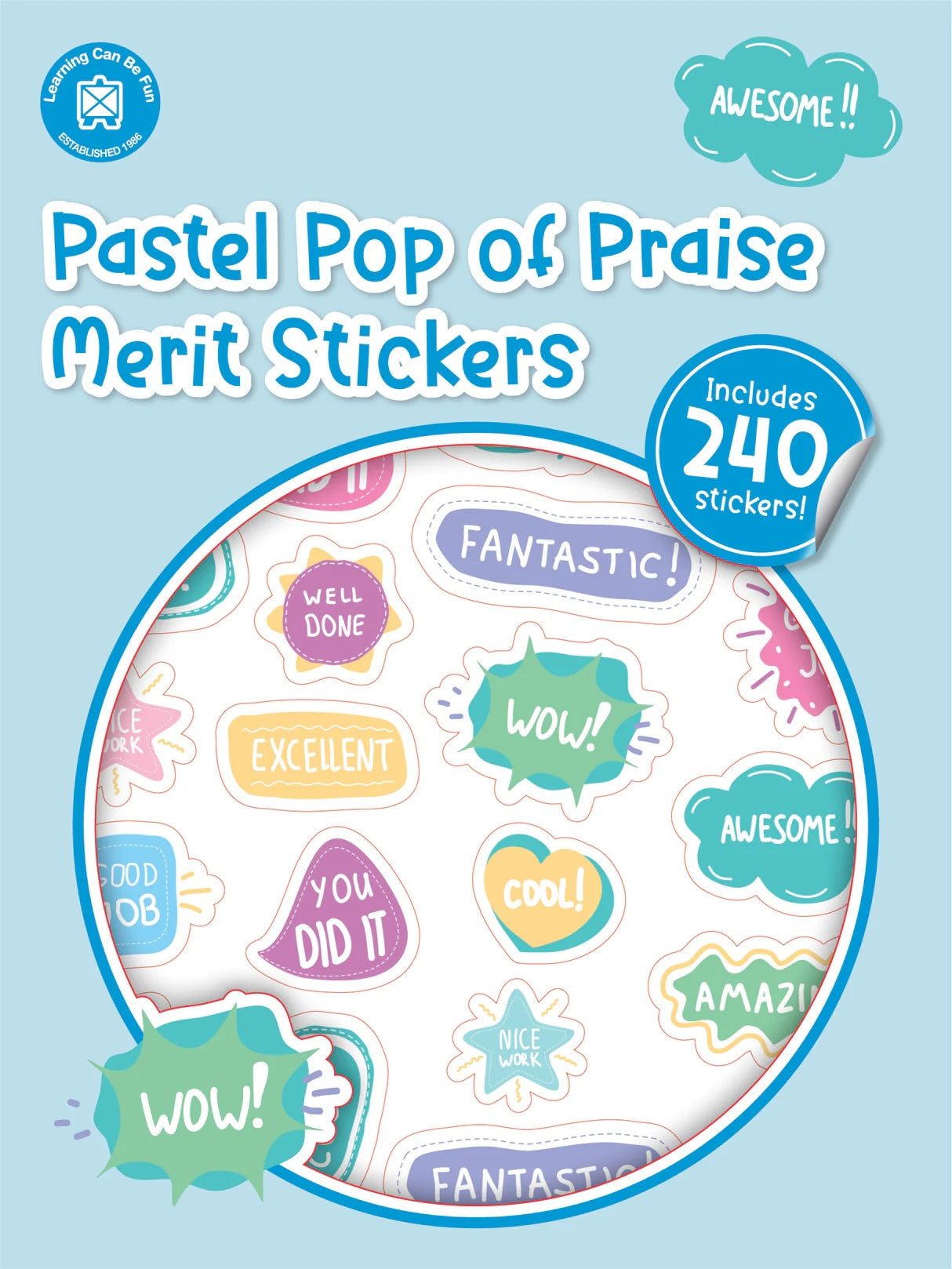 Pastel Pop of Praise Merit Sticker Book