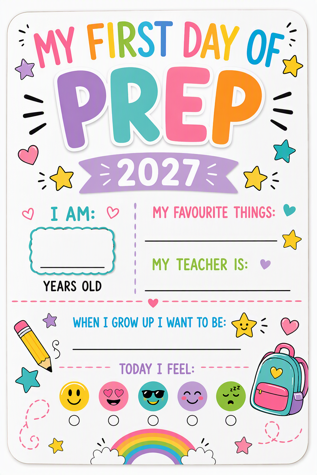 Pre-order NEW! PREP First Day/ Last Day of School Photo Prop