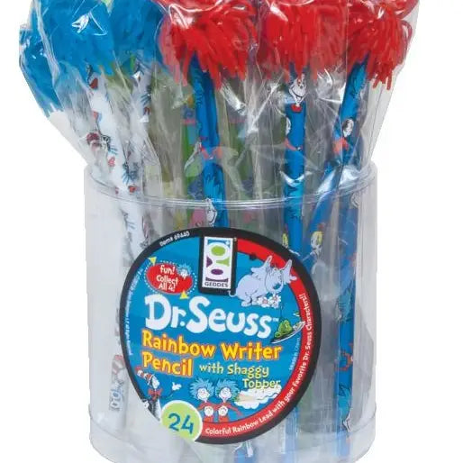 BRAND NEW! Dr Seuss Rainbow Writer Pencil with Topper