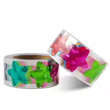 *Mini STARS Multicolour Holographic Stickers 300 on a roll - Colourful Teacher Merit Stickers
