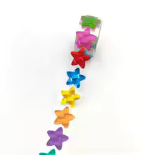 *Mini STARS Multicolour Holographic Stickers 300 on a roll - Colourful Teacher Merit Stickers