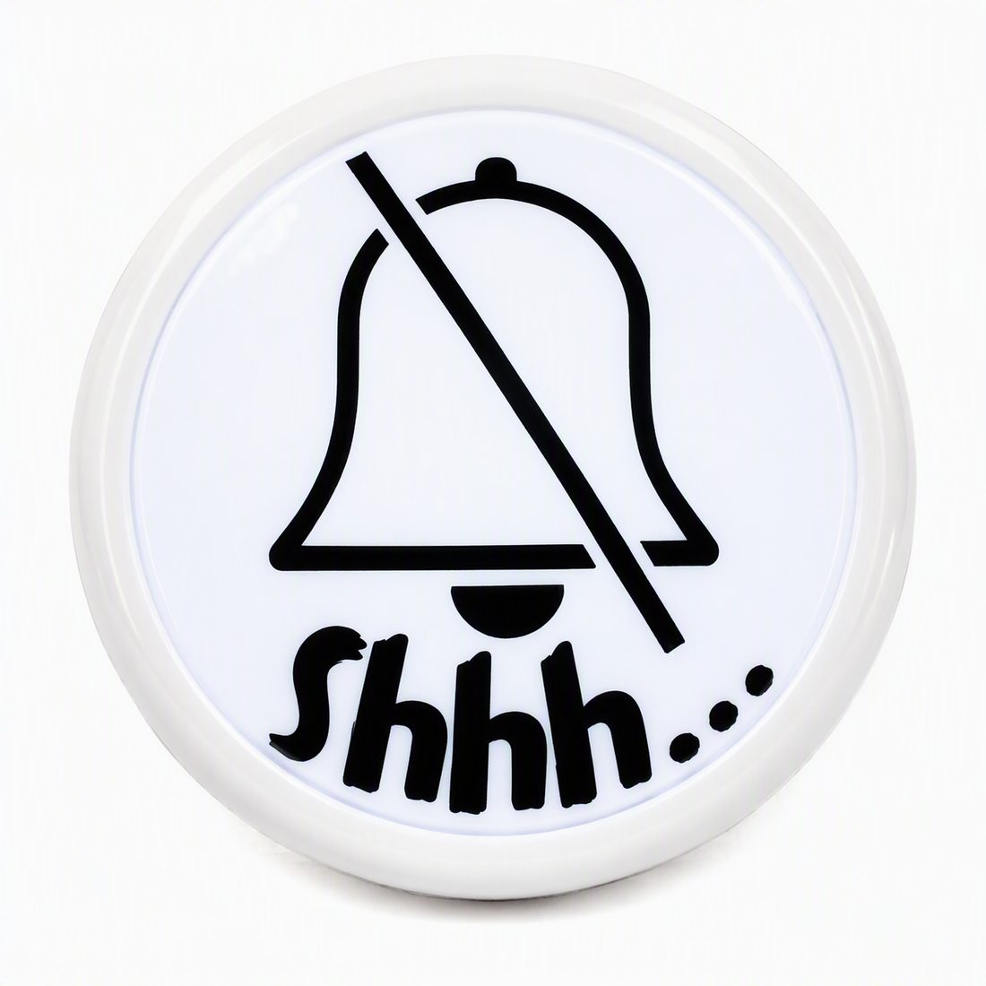Silent symbol and "Shhh..." - Tap / Touch / Push Lights - 140mm / 5.5inch diameter