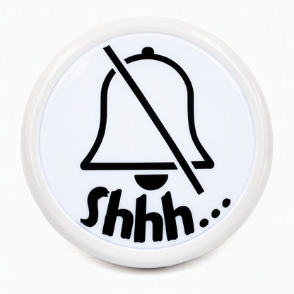 Silent symbol and "Shhh..." - Tap / Touch / Push Lights - 140mm / 5.5inch diameter