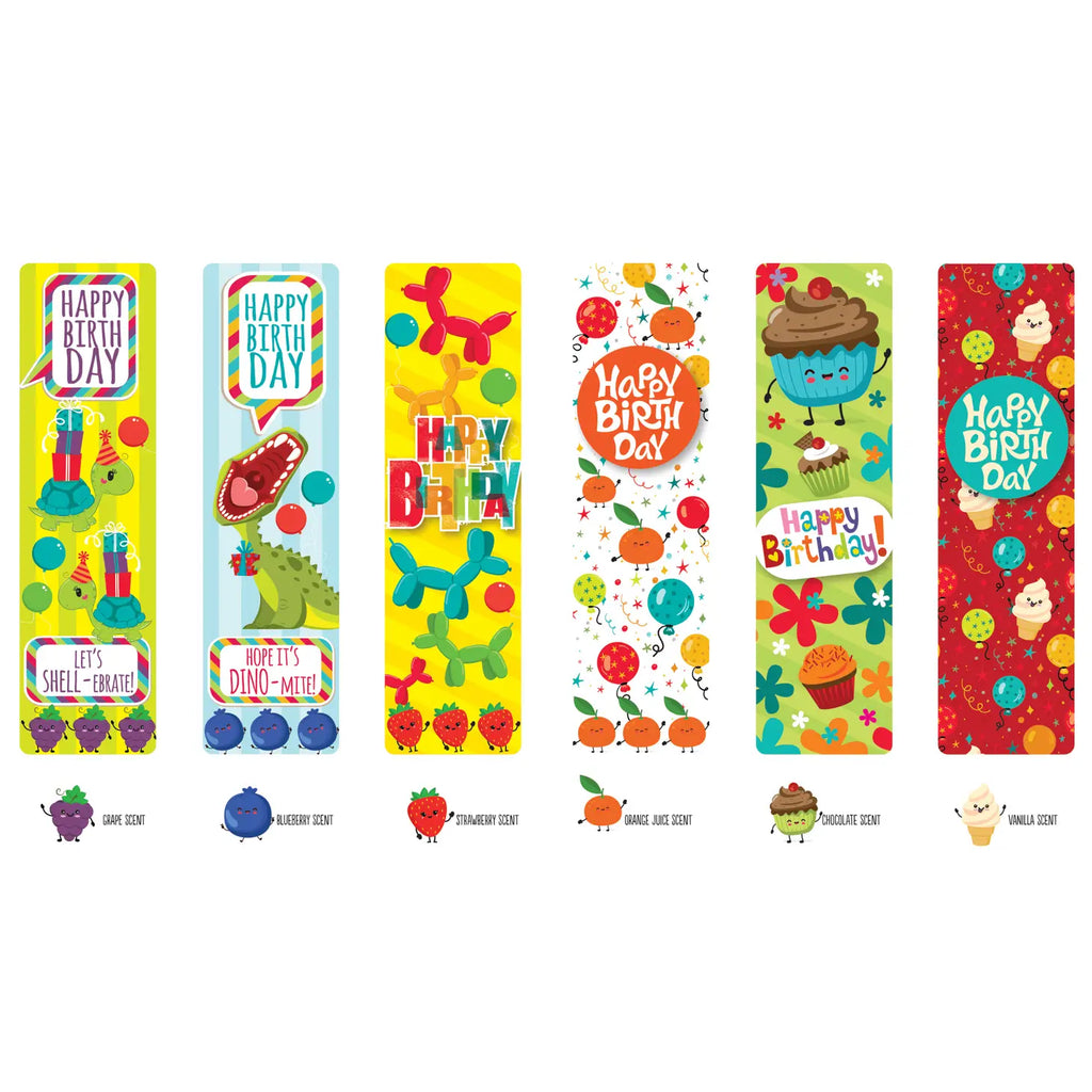 Wacky Whiffs Birthday Scratch n Sniff Pencils and Bookmarks Class Pack