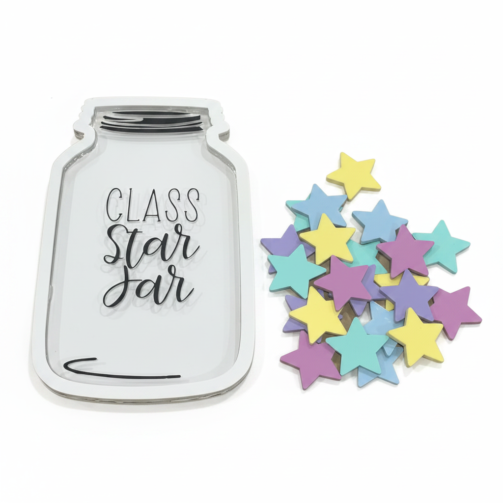 A clear jar with a label that reads &