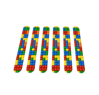 Blocks Slap Bracelets 6 Pack