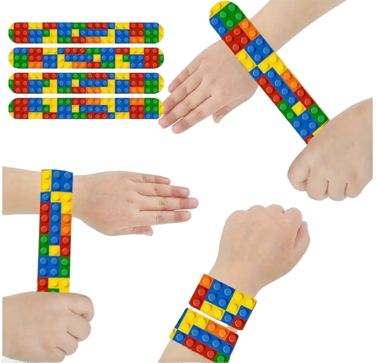 Blocks Slap Bracelets 6 Pack