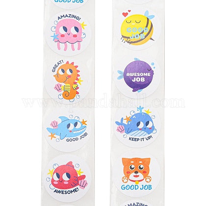 NEW! Sea Life Award Stickers 500 on a roll - Colourful Teacher Merit Stickers