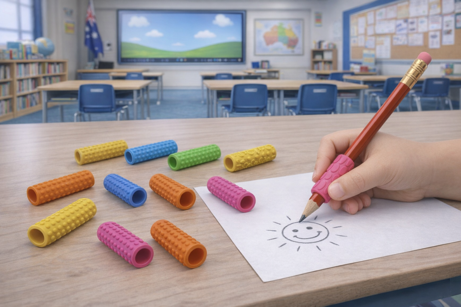 Sensory Fidget Pencil Grips - 6 Pack