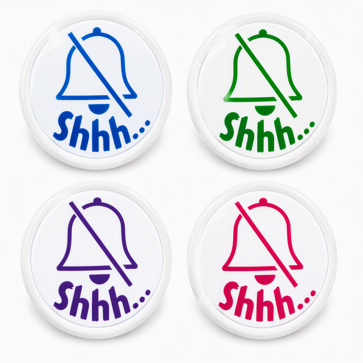 Silent symbol and "Shhh..." - Tap / Touch / Push Lights - 140mm / 5.5inch diameter