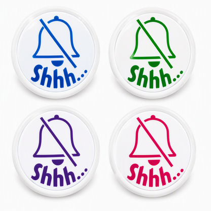 Silent symbol and "Shhh..." - Tap / Touch / Push Lights - 140mm / 5.5inch diameter