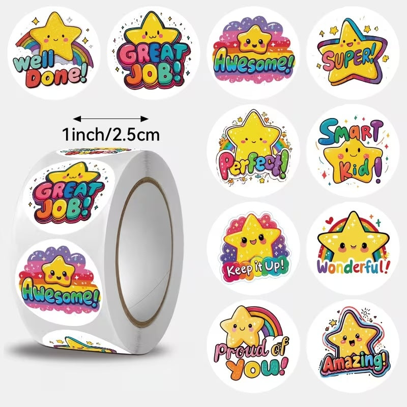 Smart Kid Stars Stickers 500 on a roll