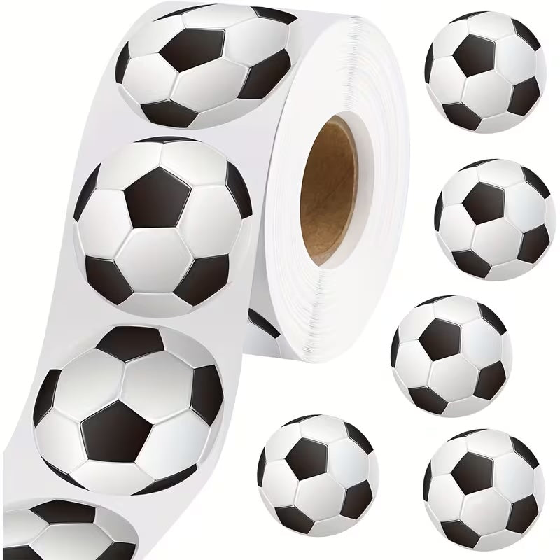 NEW! Soccer Ball Stickers 500 on a roll
