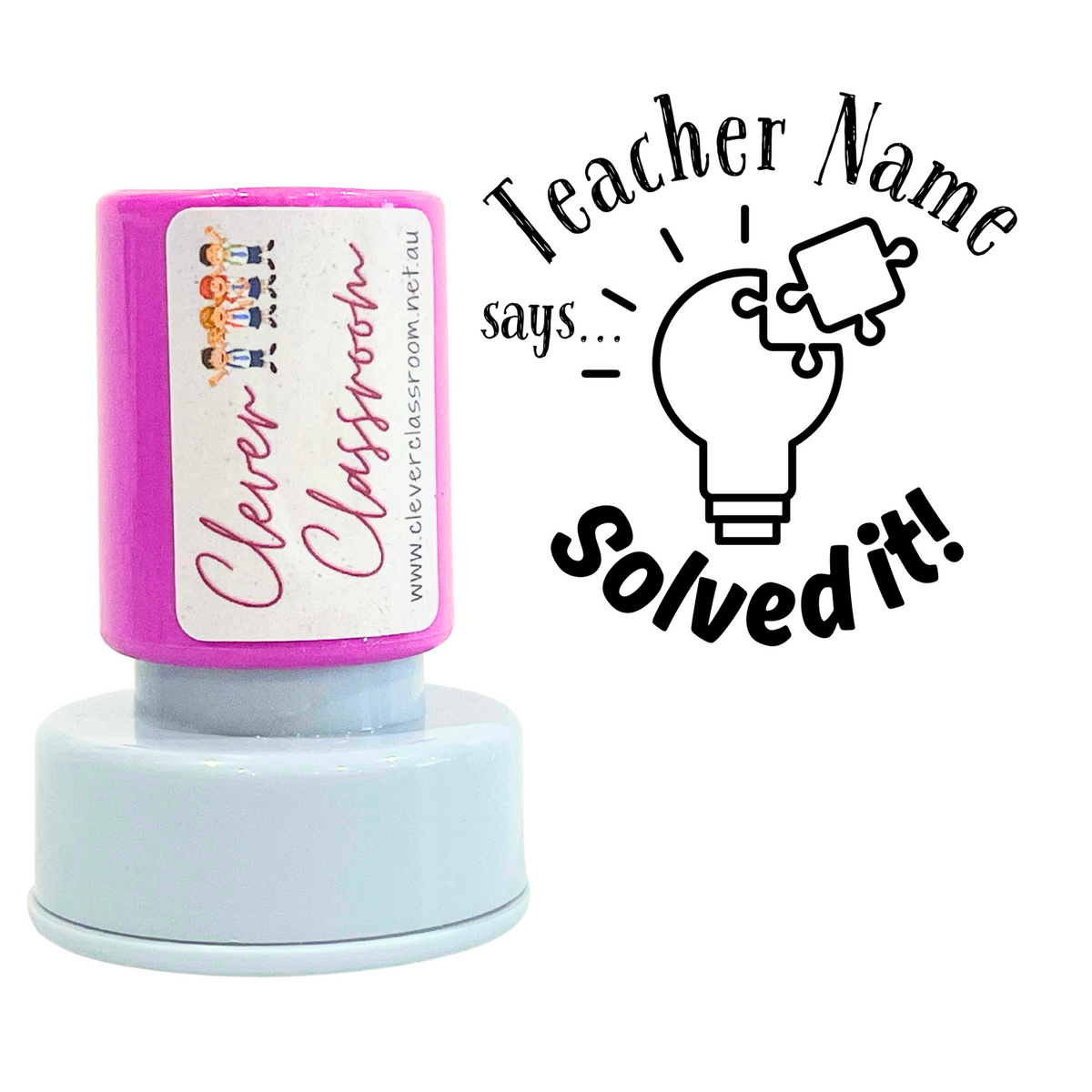 Solved It! Personalised Teacher Stamp 30mm round