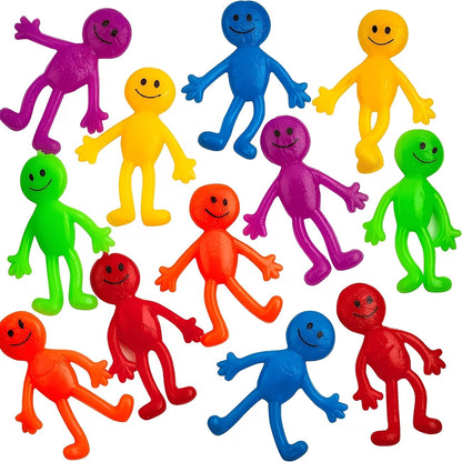 6 Pack Stretchy Smily People Sticky Jelly Toys