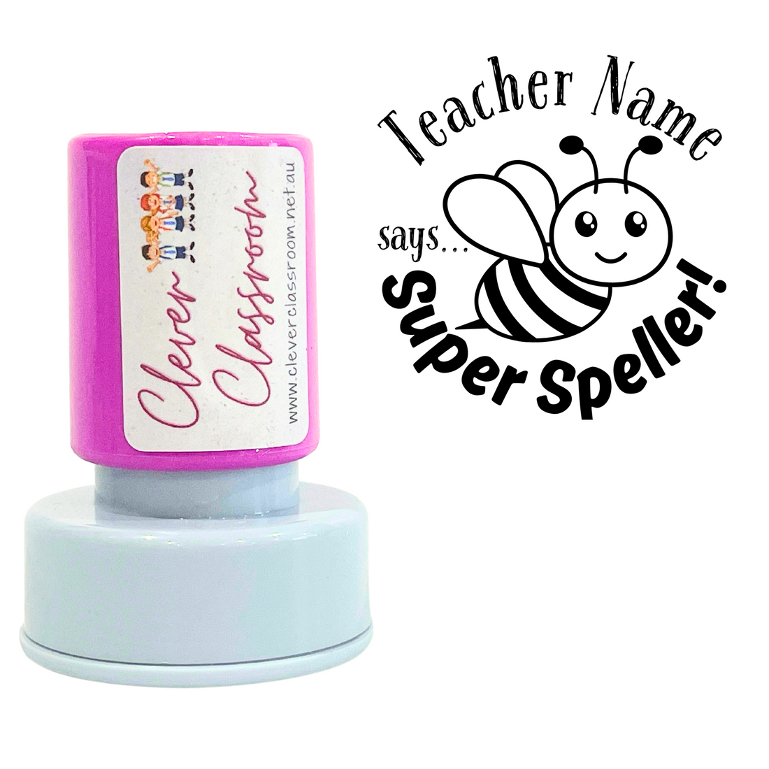 Super Speller Personalised Teacher Stamp 30mm round
