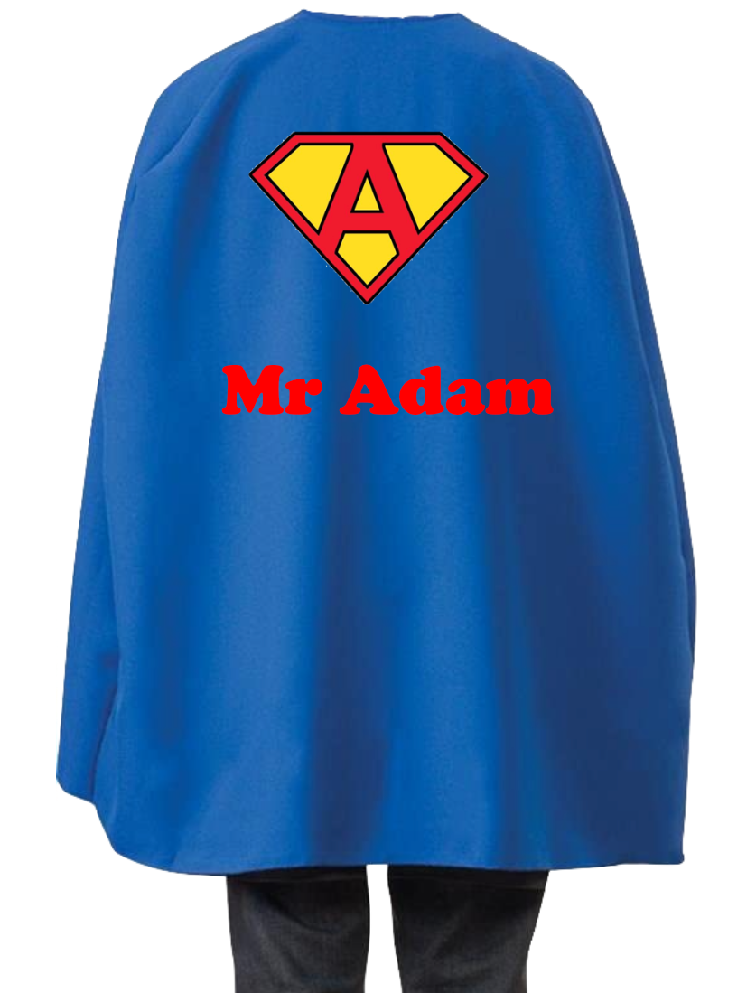 Custom Teacher Cape - Choose your colour and add your personalisation.