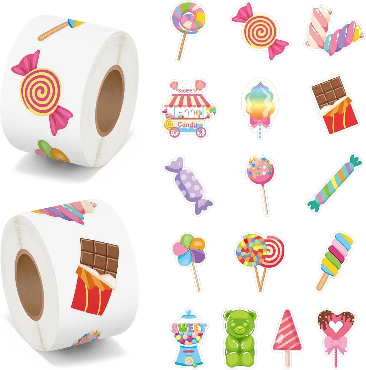 Sweets Stickers 500 on a roll