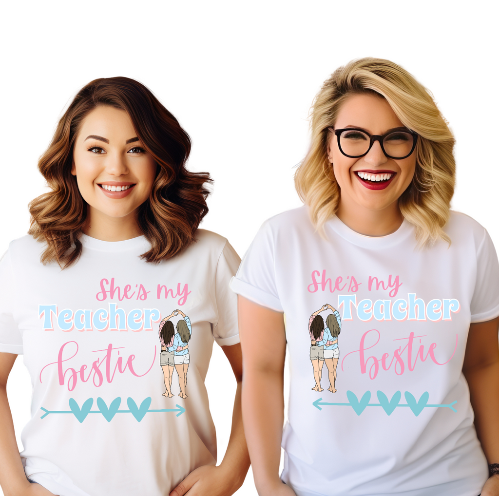 Teacher Besties Teacher T-shirt 2 Pack