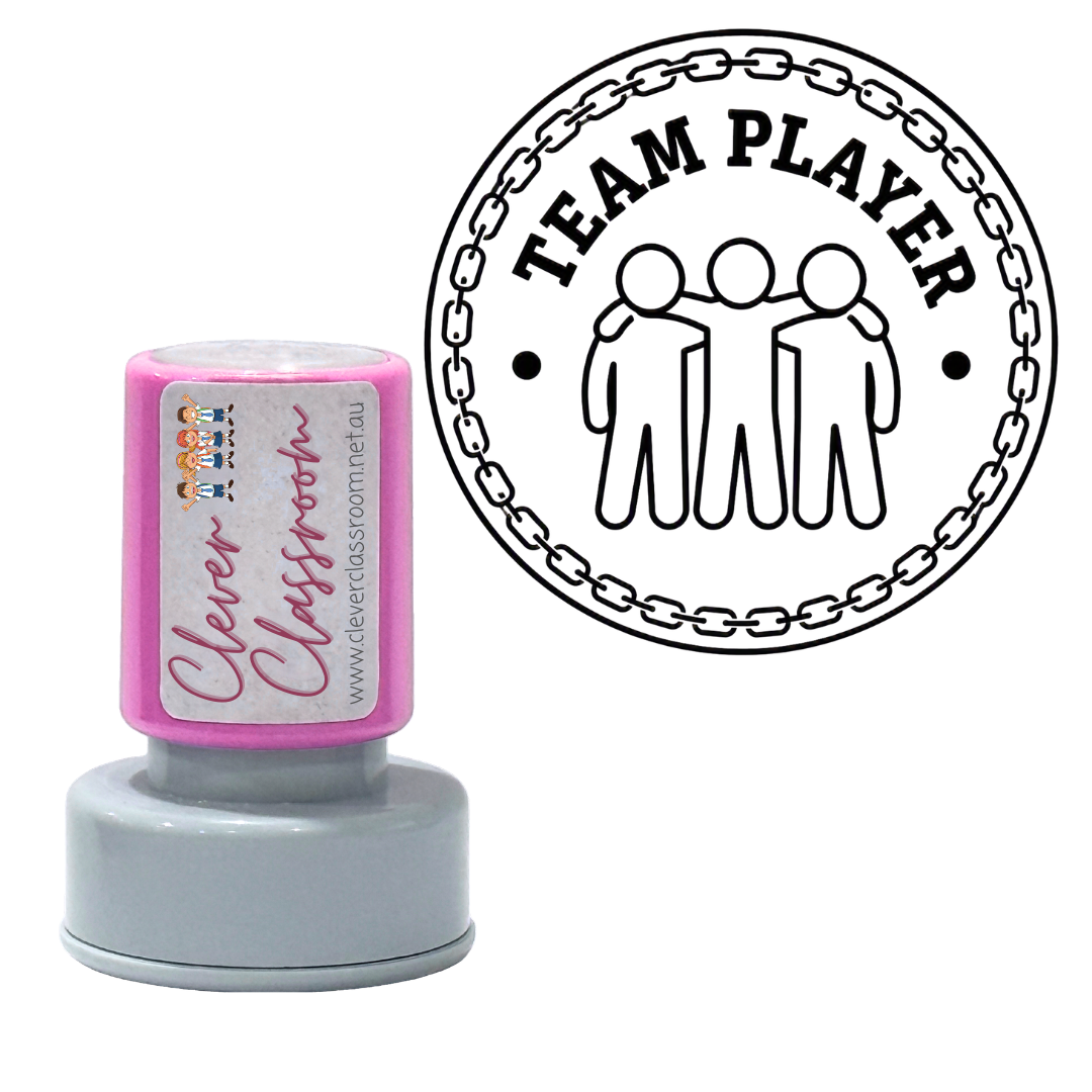 Team Player Teacher Stamp 30mm round