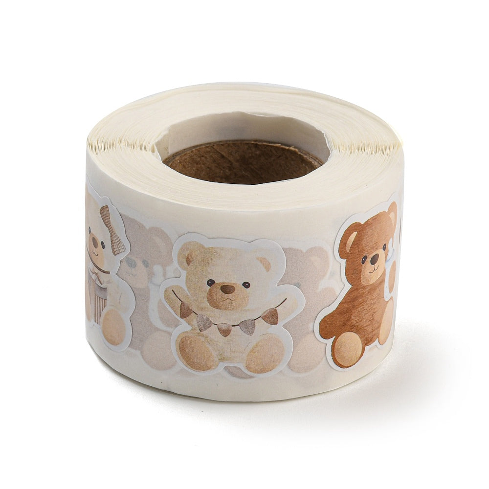 NEW! LARGE Teddy Bears 500 stickers on a roll