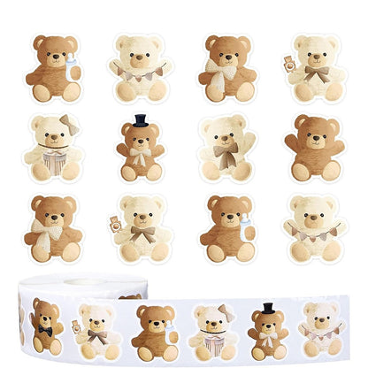 NEW! LARGE Teddy Bears 500 stickers on a roll