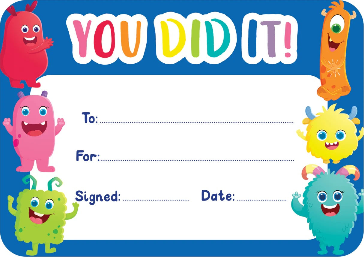 You Did It Certificates