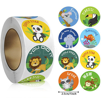 NEW! You Did It Award Stickers 500 on a roll - Colourful Teacher Merit Stickers