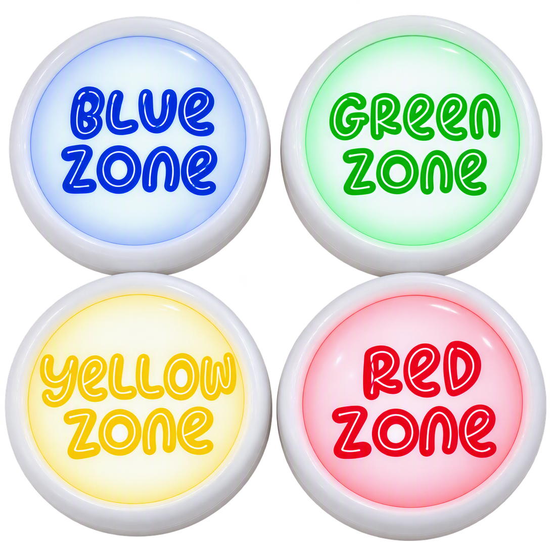 Zones of Regulation - Tap / Touch / Push Lights - for classroom use.