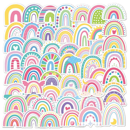 Pastel Boho Rainbows - Pack of 50 Stickers