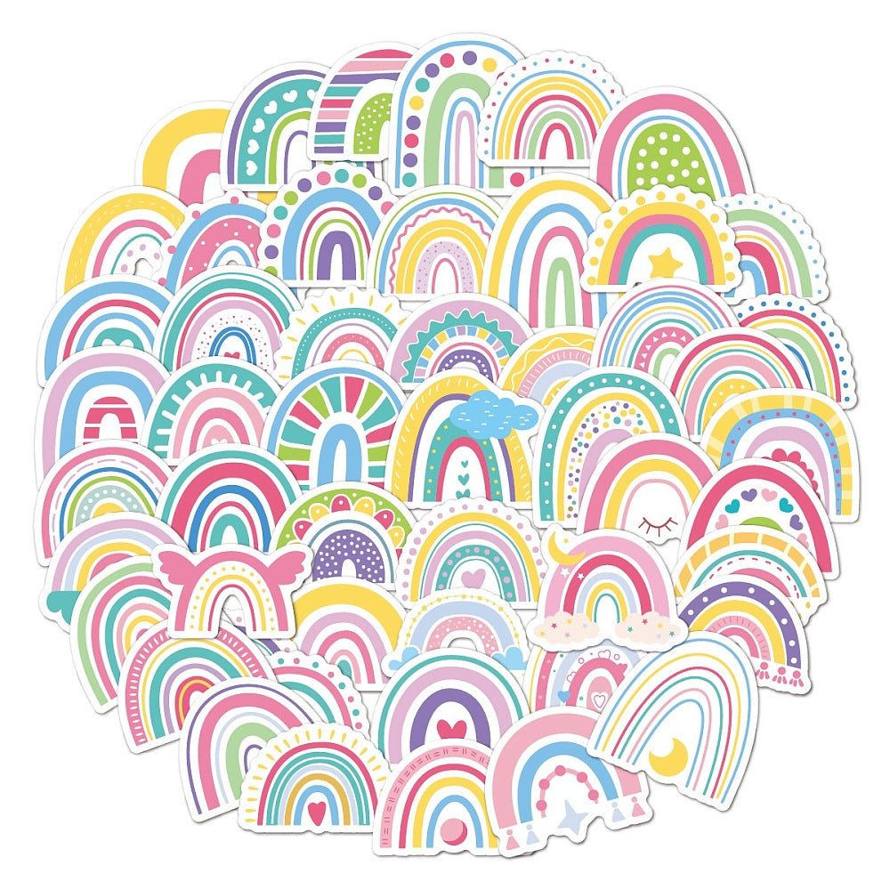 Pastel Boho Rainbows - Pack of 50 Stickers