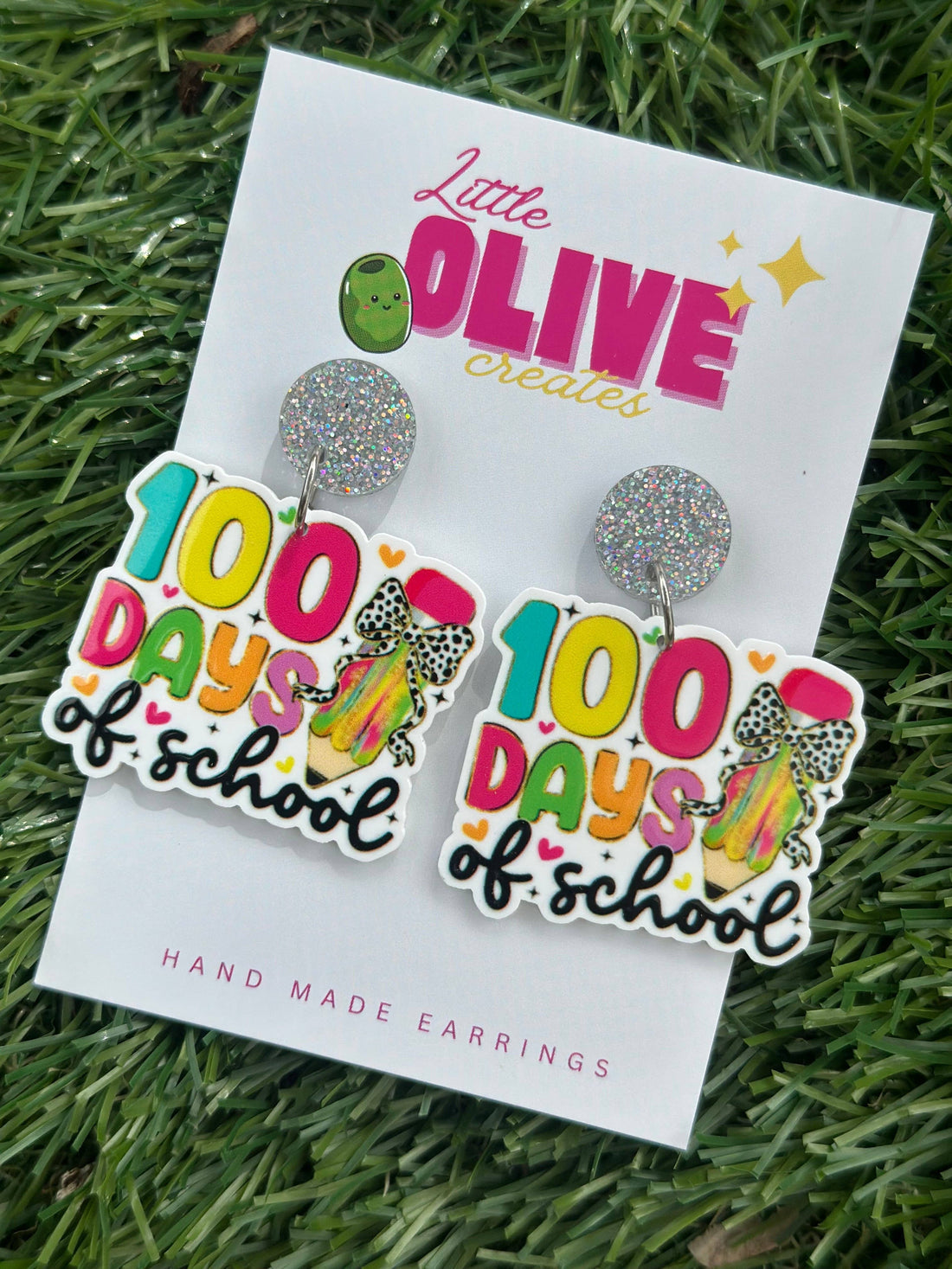 100 Days of School Dangle Earrings