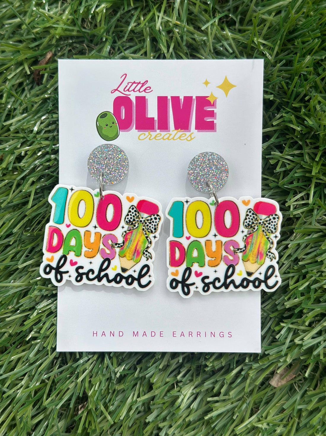 100 Days of School Dangle Earrings