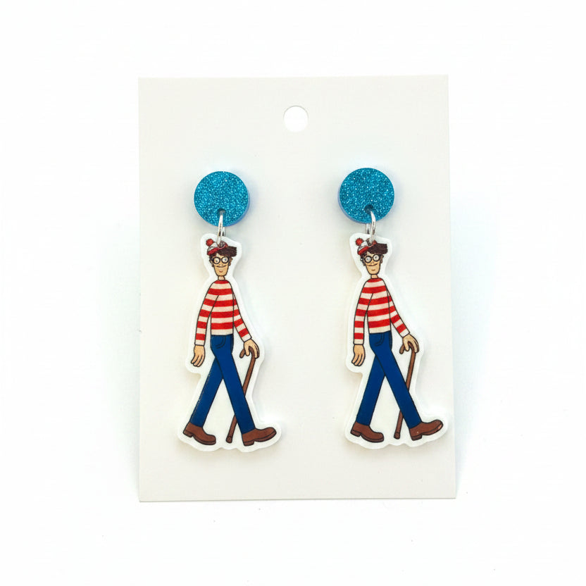 Pair of earrings on a card with &