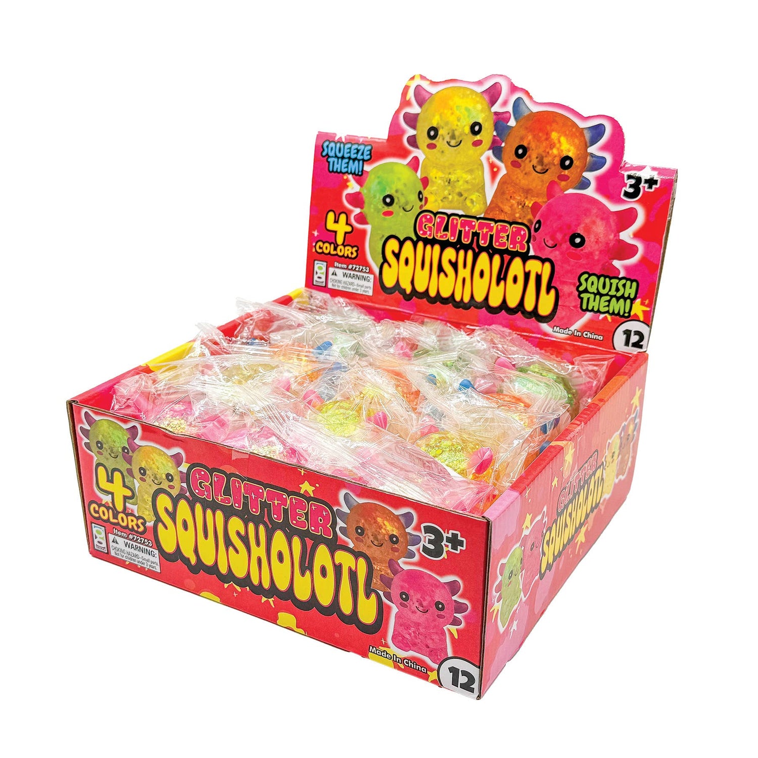 4 Pack Squisholotl Squeeze Toys