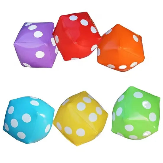 Giant Colourful Inflatable Dice - 6 pc