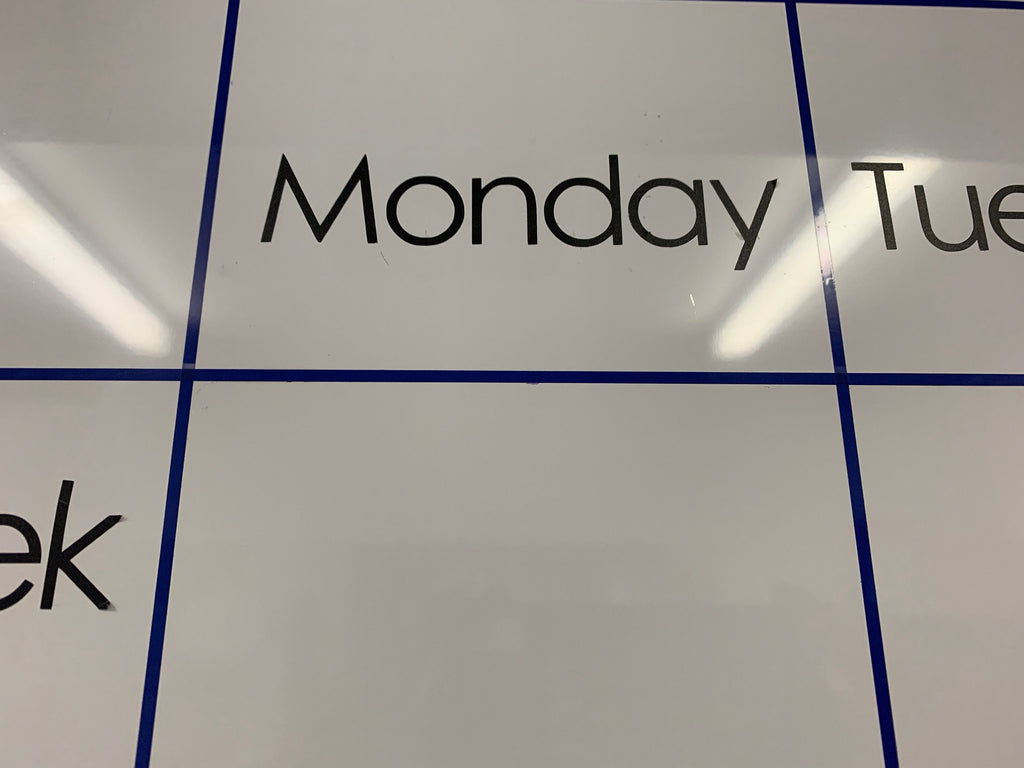 Aus Made Whiteboard Calendar - Wall Organiser for school or office - Decals Only - Days of the Week and Week Numbers -