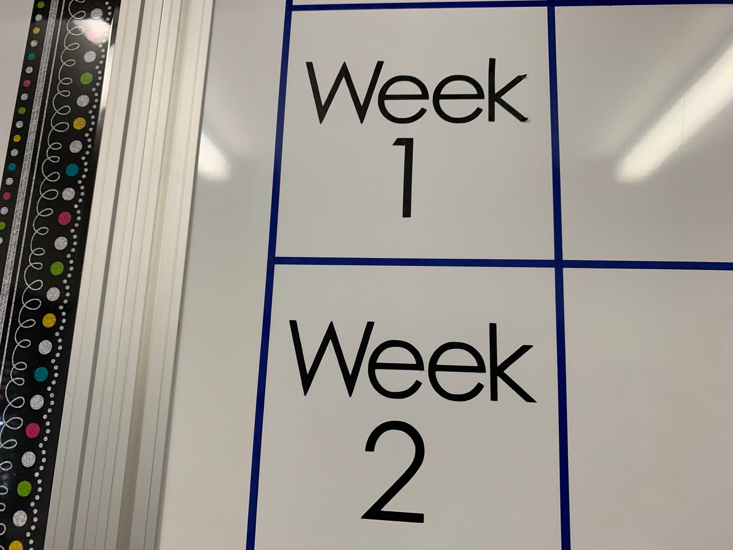 Aus Made Whiteboard Calendar - Wall Organiser for school or office - Decals Only - Days of the Week and Week Numbers -
